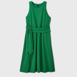 Who what wear green ribbed midi dress old money preppy business minimali…